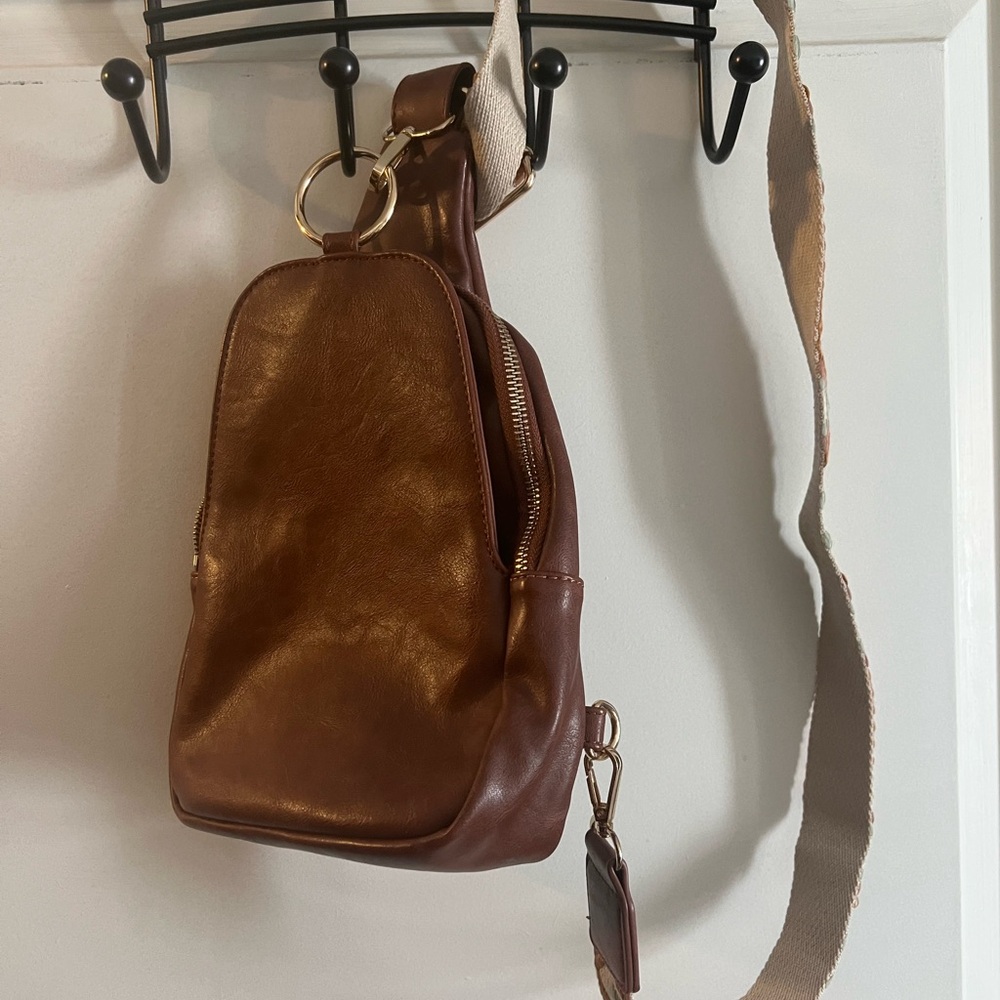 Brown Leather Sling Bag